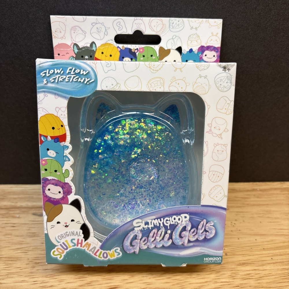 SQUISHMALLOWS GELLI GELS BLUE CAT 3 INCH SQUISH TOY NIB
